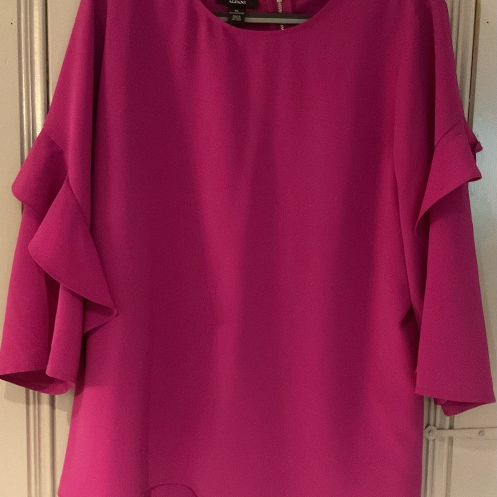 Elegant Pink Ruffle Sleeve Top